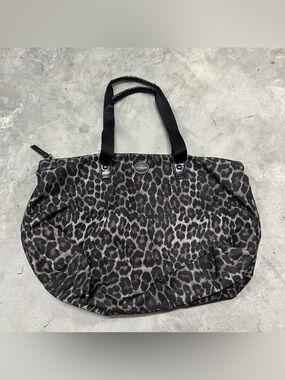 Coach Leopard Print Packable Travel Tote/Weekender Bag READ DESCRIPTION